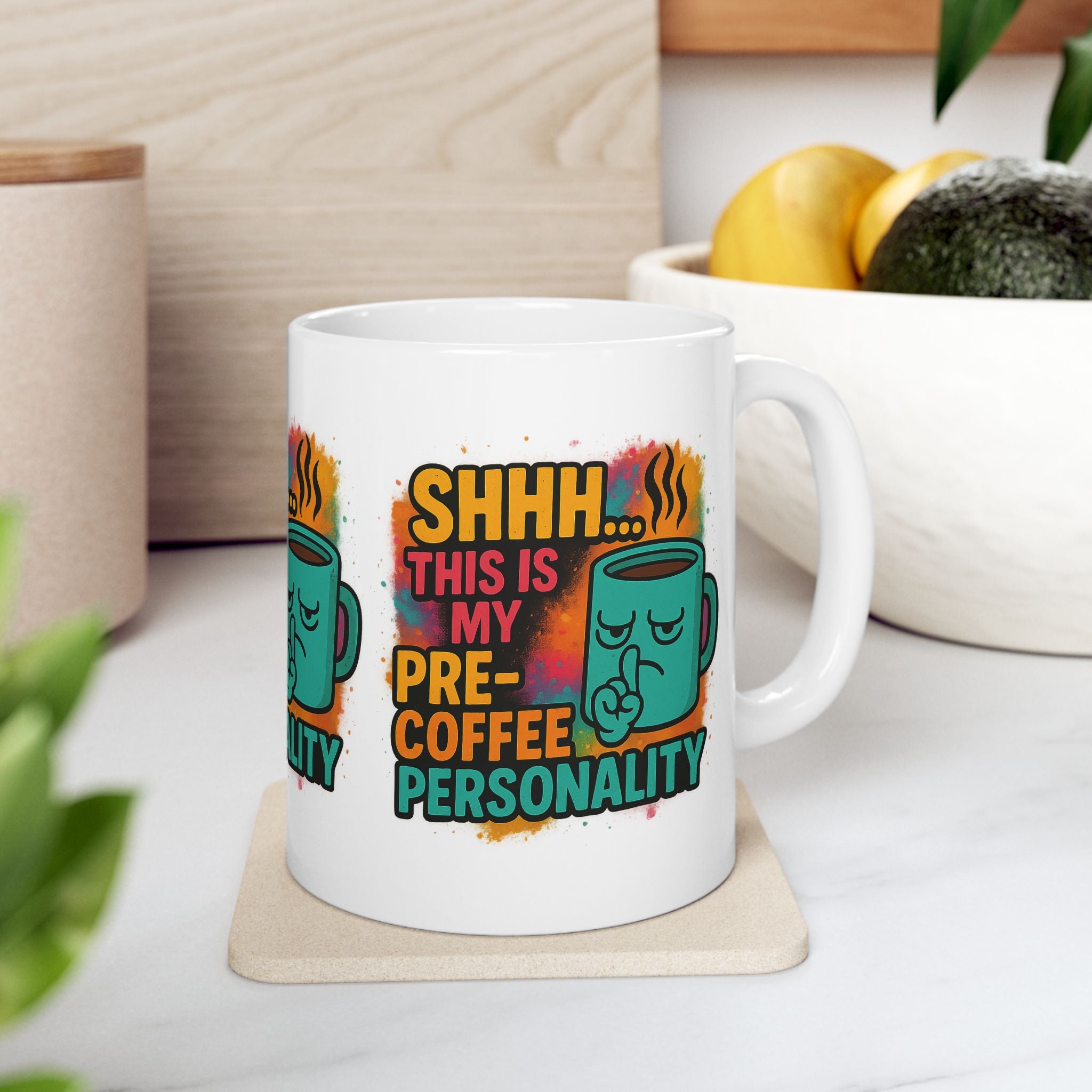 Pre-Coffee Personality Ceramic Mug - Perfect Gift for Coffee Lovers