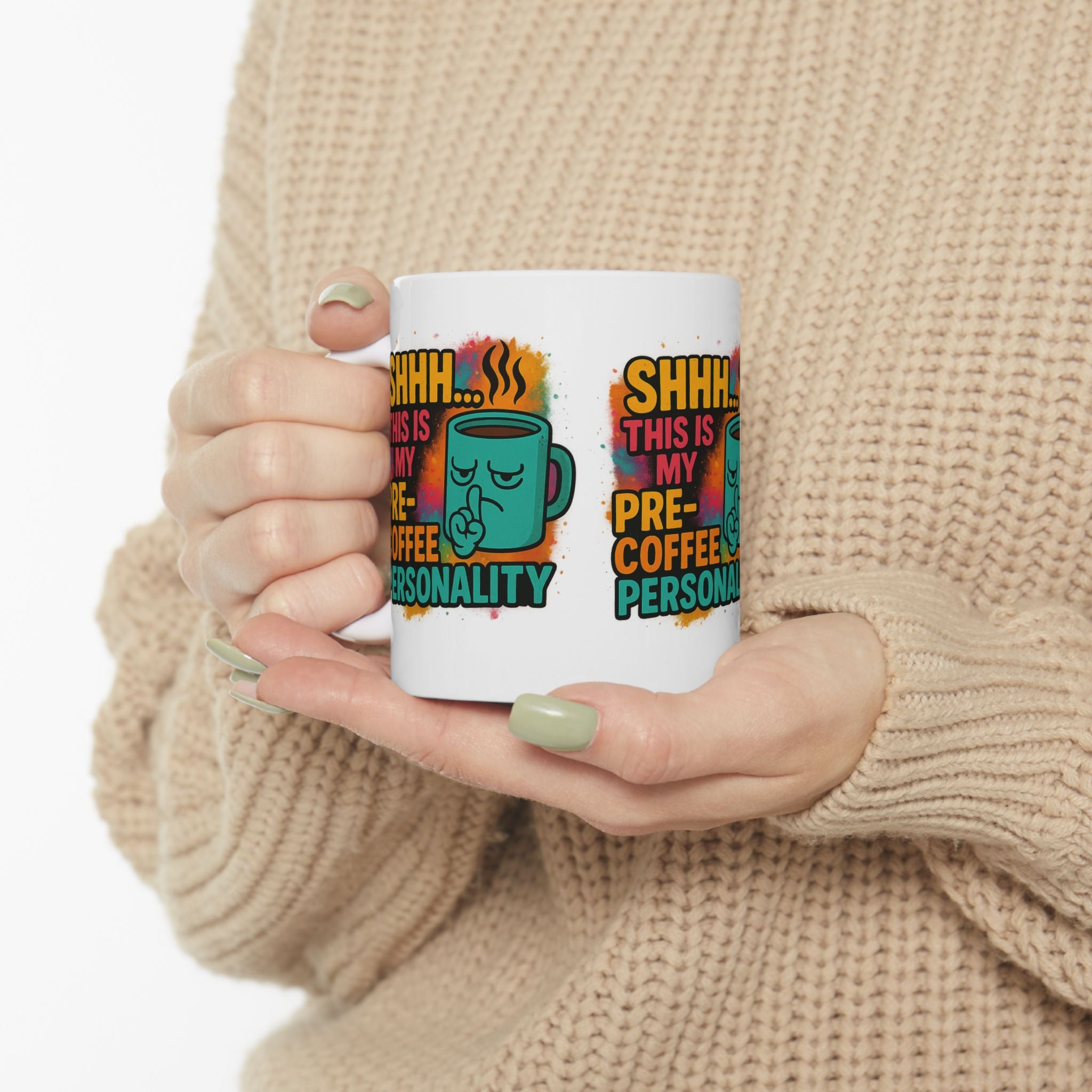 Pre-Coffee Personality Ceramic Mug - Perfect Gift for Coffee Lovers