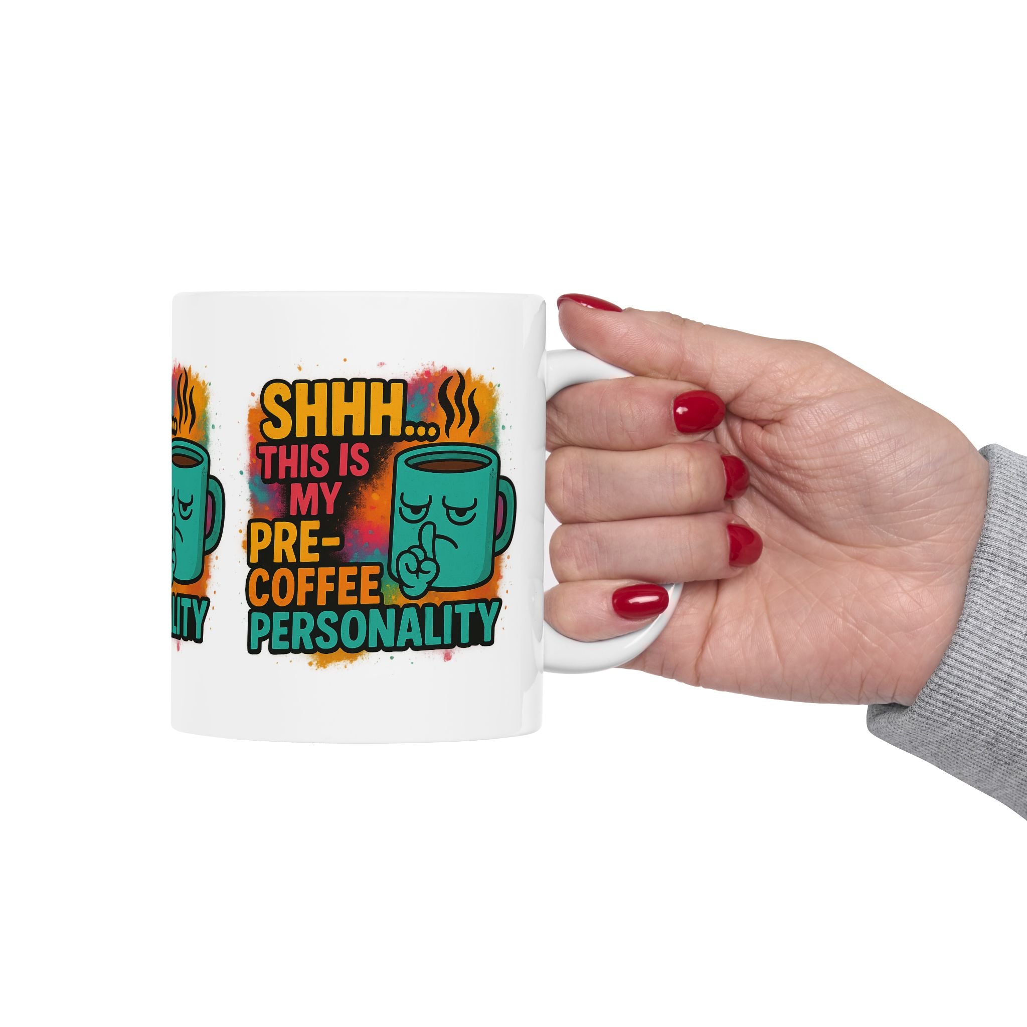 Pre-Coffee Personality Ceramic Mug - Perfect Gift for Coffee Lovers